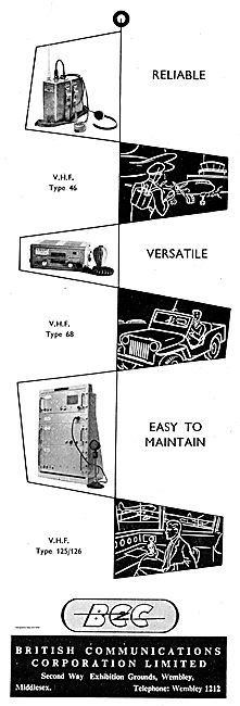 British Communications Corp. BCC VHF Sets For Airfield Control   