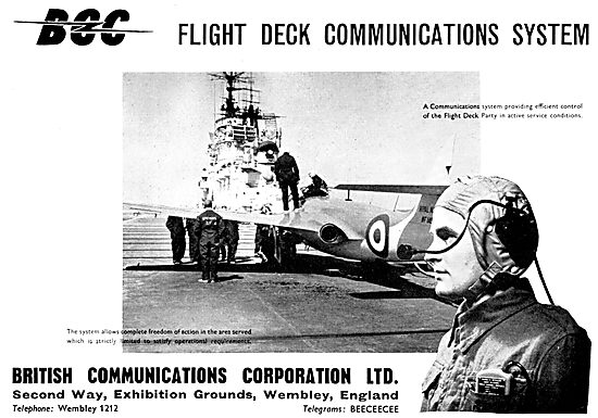 BCC British Communications Corp. Carrier Flight Deck Comms System