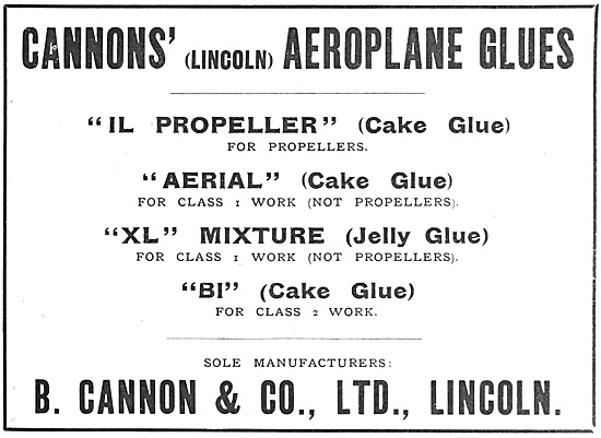 B.Cannon & Company. Glues For Aircraft. GLUIT. Cake Glue         