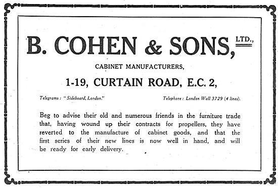 B.Cohen & Sons - Furniture Manufacturers 1919                    