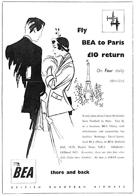 BEA - British European Airways 1950 Advert                       