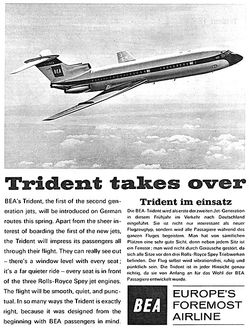 BEA British European Airways Trident 1964                        