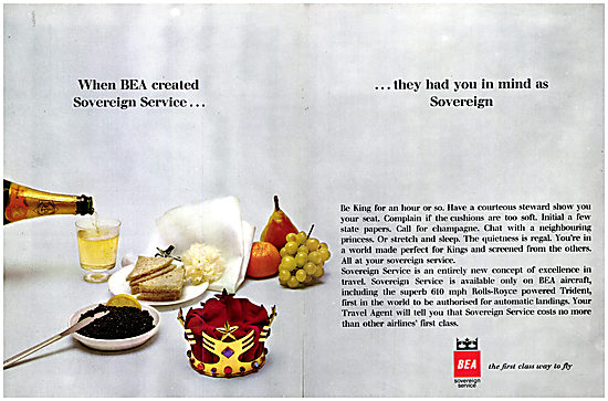 BEA British European Airways Sovereign Service 1966              