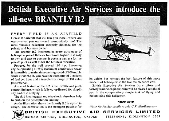 British Executive Air Services. BEAS Brantly B2                  