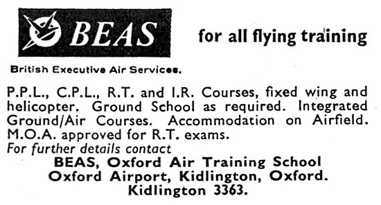 British Executive Air Services. BEAS. Oxford Air Training School 