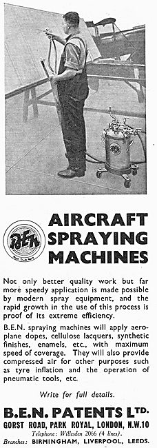 B.E.N.Patents Portable Dope Spraying Machine For Aircraft        