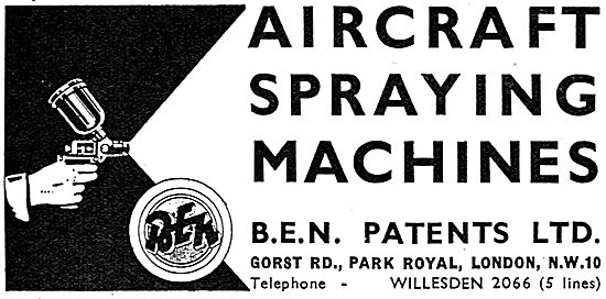 B.E.N.Patents Aircraft Paint Spraying Machines                   