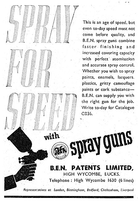 B.E.N.Patents Compressed Air & Paint Spraying Equipment.         