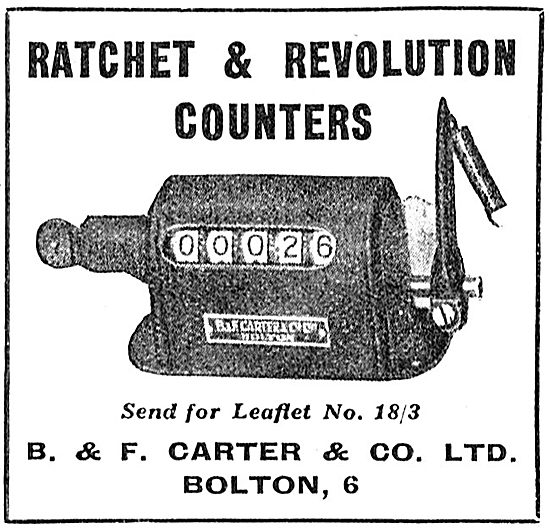 B. & F. Carter Ratchet & Revolution Counters 1943 Advert         