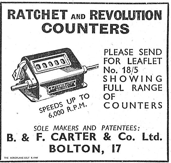 B & F Carter Ratchet & Revolution Counters For Engineering       