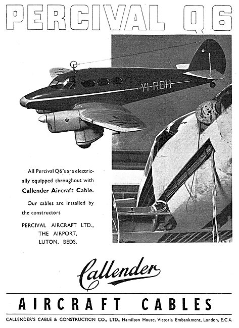 Callender's Electrical Cables For Aircraft                       