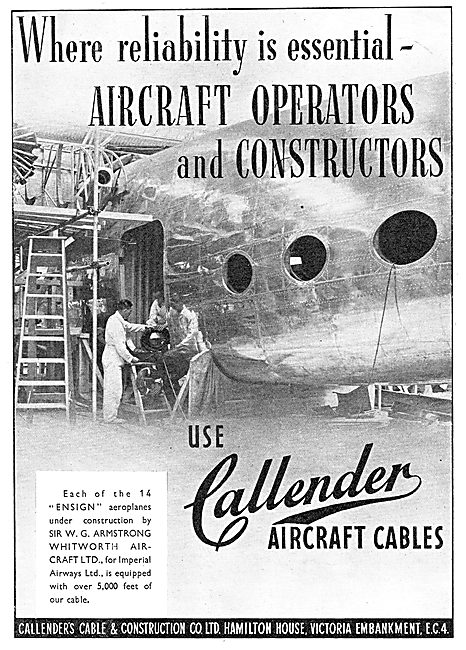 Callender's Electrical Cables For Aircraft                       