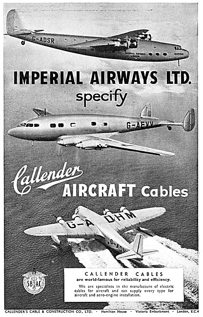 Callender's Electrical Cables For Aircraft                       
