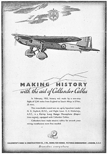 Callender's Aircraft Electrical Cables                           