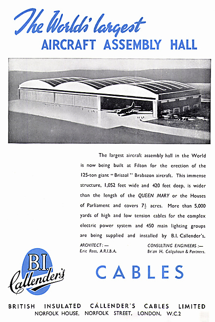 B.I.Callenders Electrical Cables  B.I.C.C. Brabazon Hangar Filton