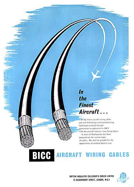 BICC Aircraft Electrical Wiring Cables                           