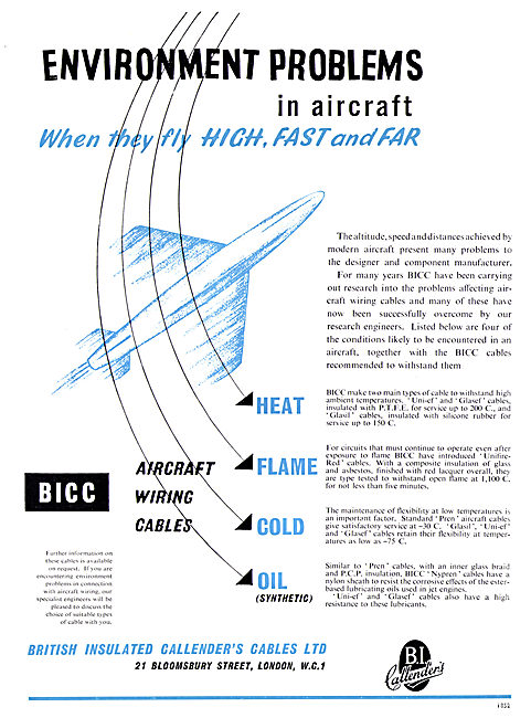BICC Electrical Cables For Aviation                              