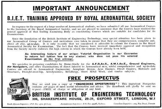 The British Institute Of Engineering Technololgy - RAES Approved 