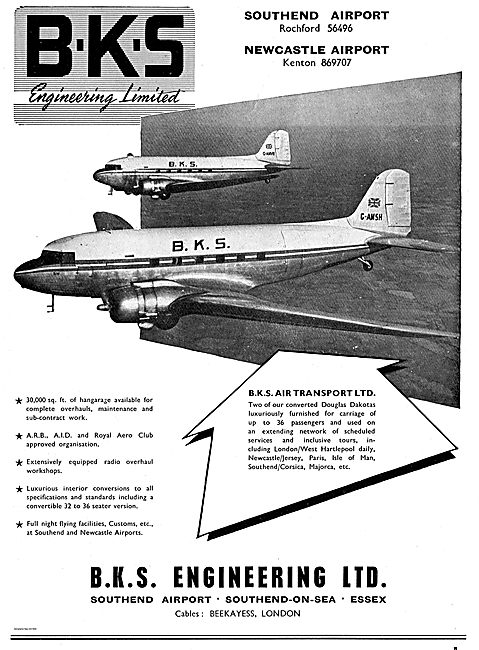 B.K.S. Engineering Ltd Southend & Newcastle. BKS Air Transport   