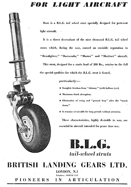 British Landing Gears  B.L.G. Aircraft Undercarriages            