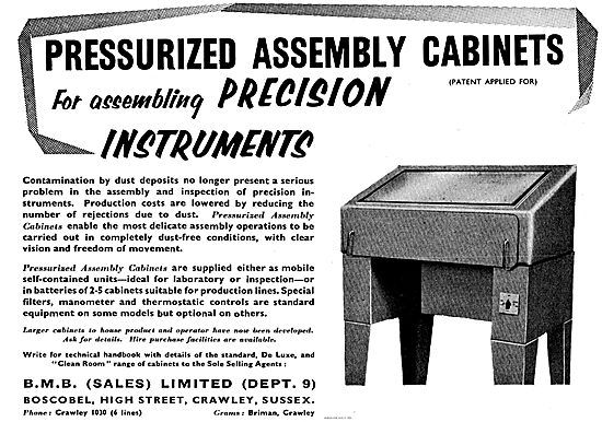 BMB Pressurized Assembly Cabinets For Instrument Assembly        