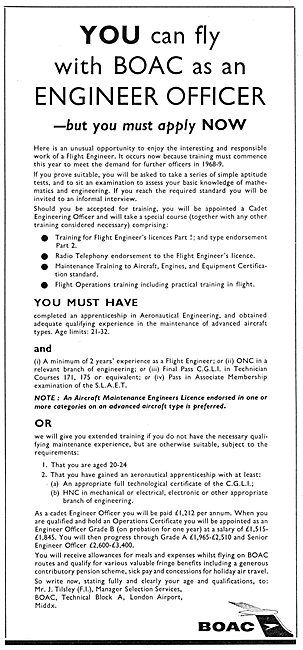 British Overseas Airways Corporation BOAC - Recruitemnt          