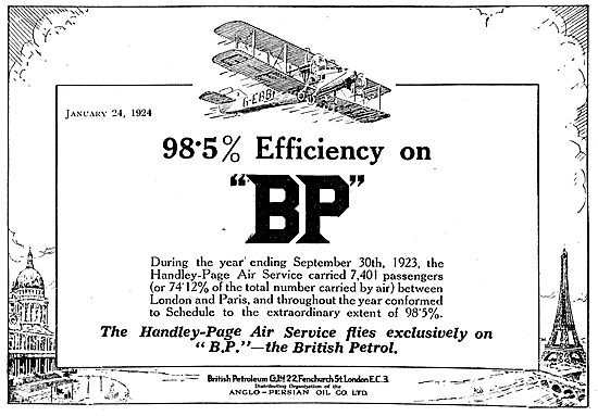 Castrol Aero Engine Oil - Handfley Page Air Service              