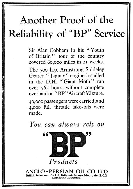 British Petroleum BP - Anglo-Persian Oil Co Ltd Aircraft Fuel    