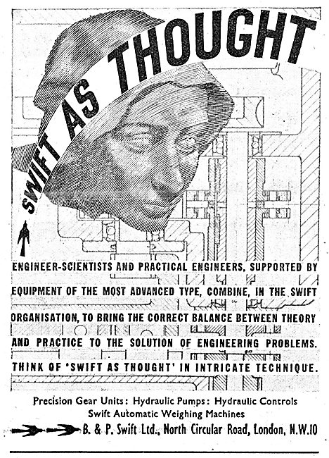 B & P.Swift Ltd. Aeronautical Engineers 1943 Advert              