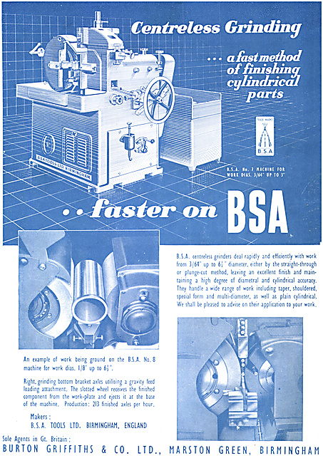 BSA Machine Tools Centreless Grinder - Birmingham Small Arms     