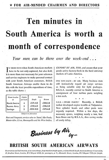 BSAA - British South American Airways                            