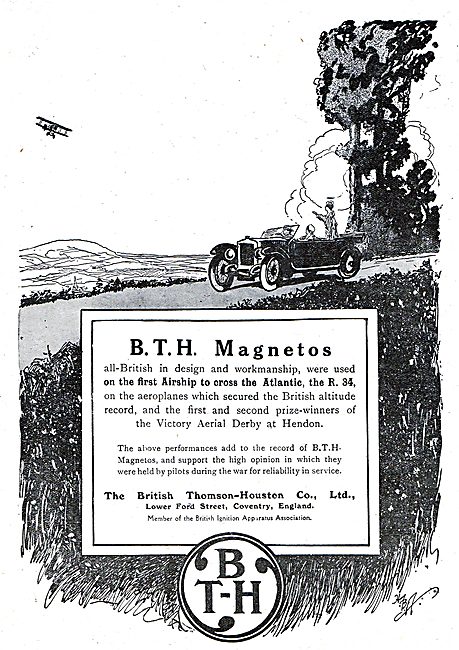 BTH Magnetos Used On The Atlantic R34 Airship                    