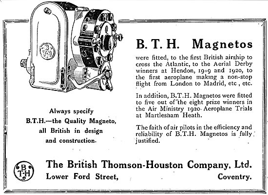 BTH Magnetos 1921                                                