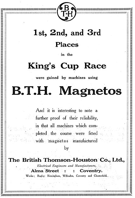 BTH Magnetos 1st, 2nd & 3rd In Kings Cup                         