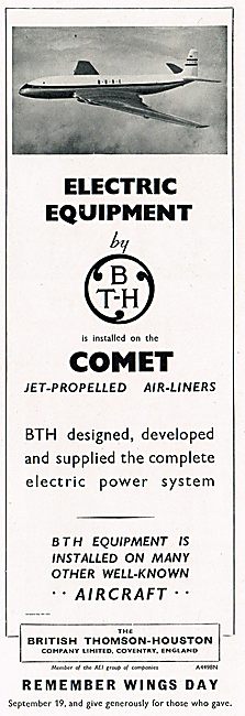 BTH Designed & Supplied The Complete DH Comet Electrical System  
