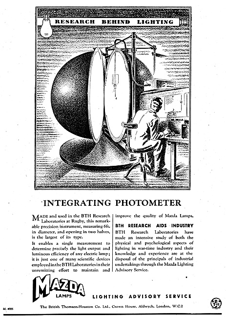 BTH Integrating Photometer Mazda Lamps                           