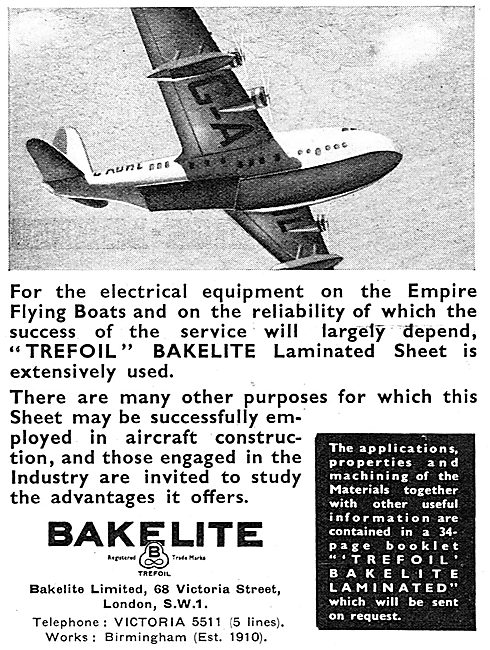 Bakelite Components For Aircraft - Bakelite Trefoil Laminates    