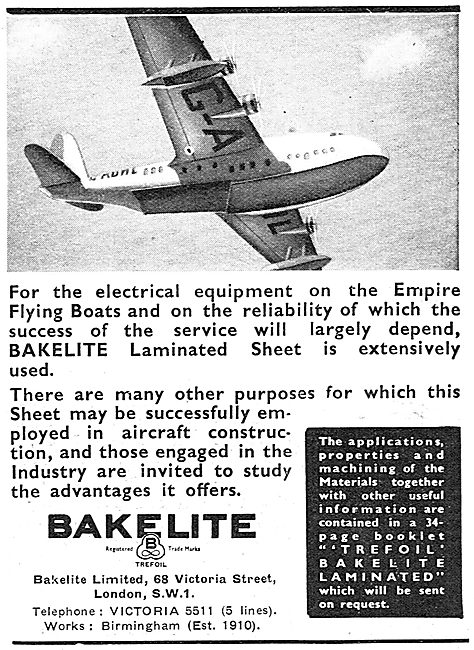 Bakelite Materials For The Aircraft Industry                     