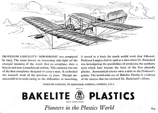 Bakelite Plastics For Aircraft Construction 1943 Advert          