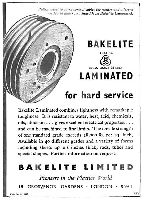 Bakelite Aircraft Components Laminated For Hard Service          