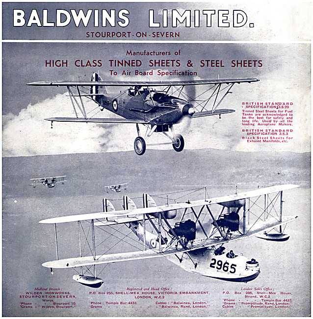 Baldwins High Class Tinned Sheets & Steel Sheets                 
