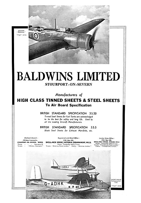 Baldwins Steel Sheets For Aircraft Sheet Metal Work              