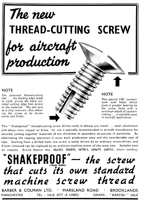 Barber & Colman Thread-Cutting Screws                            