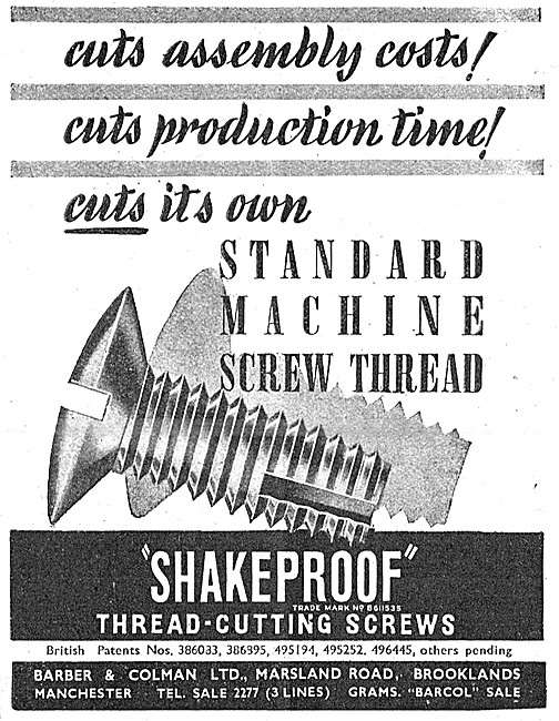 Barber & Colman Thread-Cutting Screws                            