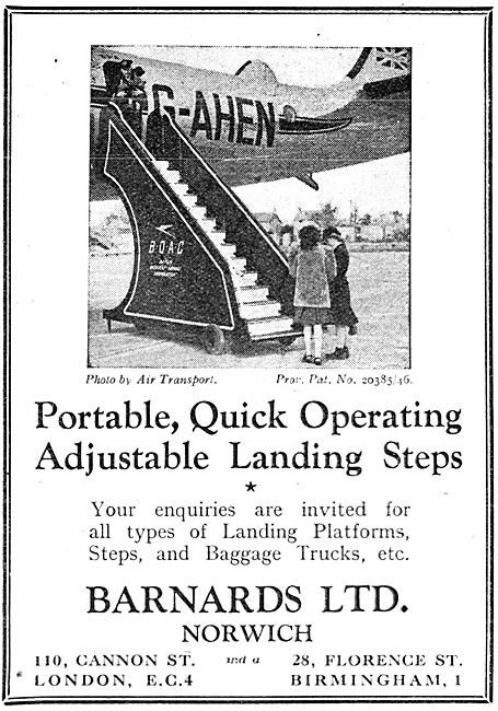 Barnards Ground Handling Equipment. Passenger Steps. G-AHEN      