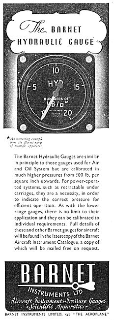 Barnet Hydraulic Pressure Gauge 1941                             