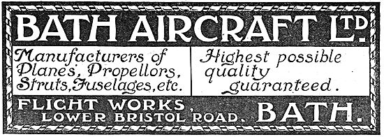 Bath Aircraft Ltd - Manufacturers Of Planes, Propellers Etc      