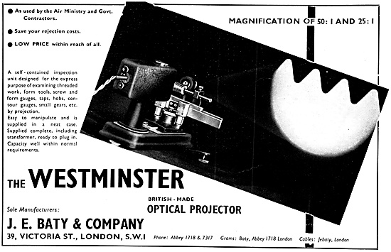 J.E.Baty Westminster Optical Projector                           