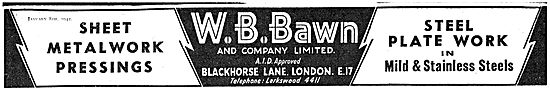 W B Bawn Sheet Metalwork & Pressings For Aircraft                