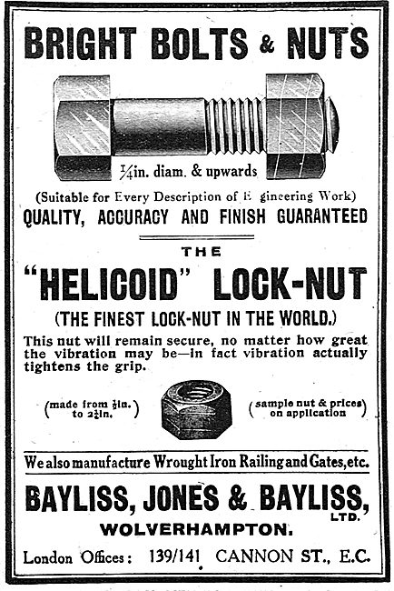 Bayliss Jones - Aircraft Quality Nuts & Bolts. Helicoid Lock Nuts